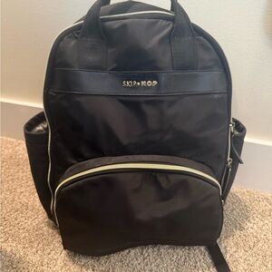 Skip Hop Black and Gold Diaper Backpack